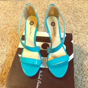 Michael Antonio turquoise heels
